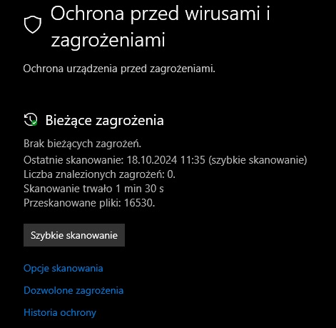 Microsoft Defender. Źródło: własne.