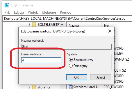 Edytor rejestru systemu Windows również pozwala nam pozbyć się uciążliwego znaku wodnego. Źródło: własne.