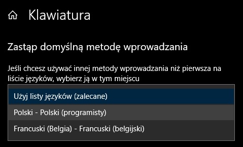 Opcje związane z językiem klawiatury znajdziemy w ustawieniach systemu Windows. Źródło: własne / Windows 10.