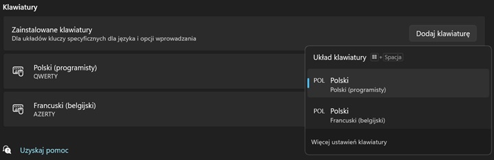 Windows 11 również pozwala na zmianę języka z poziomu ustawień systemowych. Źródło: własne / Windows 11. - Brak polskich znaków na klawiaturze. Jak je włączyć? Podpowiadamy - wiadomość - 2024-08-30