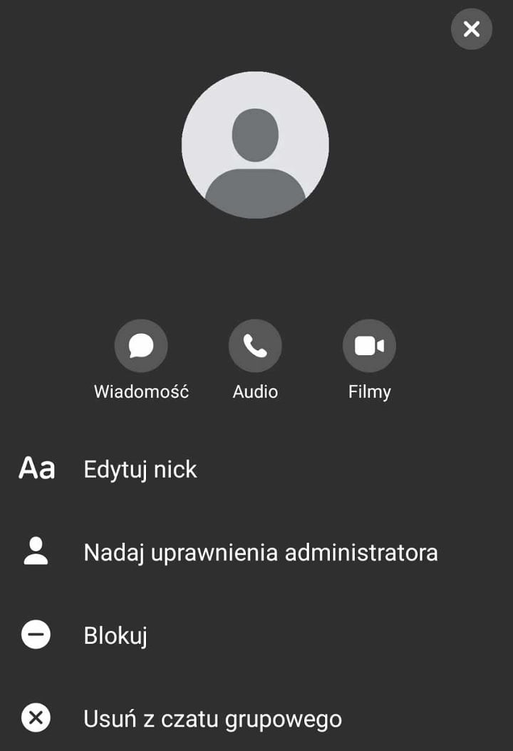 Messenger pozwala na usuwanie uczestników czatów grupowych, których jesteśmy administratorami. Źródło: własne. - Jak usunąć osobę z Messengera? Podajemy najprostsze sposoby - wiadomość - 2024-11-15