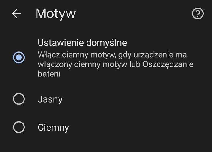 W mobilnym Chrome znajdziemy skromne opcje ziwązane z motywami. Źródło: własne. - Motywy Chrome - skąd pobrać i jak zainstalować? Pokazujemy - wiadomość - 2024-12-31