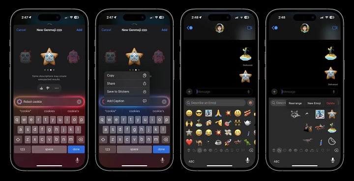 Genmoji to jedna z nowości wprowadzonych w iOS 18.2. Źródło: 9to5Mac. - iOS 18.2 beta - co nowego przyniosła aktualizacja? Sprawdzamy - wiadomość - 2024-10-31