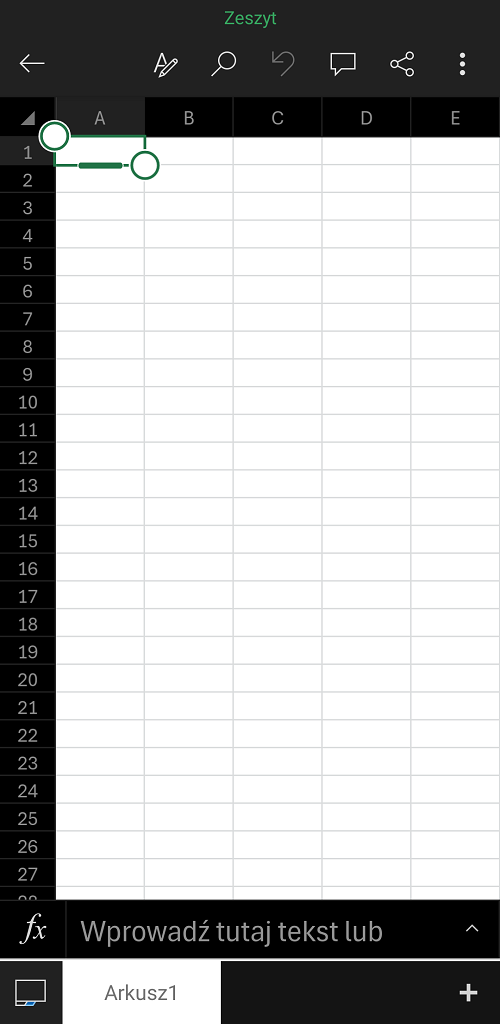 Tak prezentuje się mobilna wersja Excela. Źródło: własne.