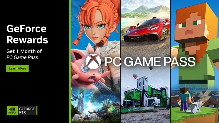 Firma Nvidia oferuje graczom darmowy miesiąc abonamentu PC Game Pass. Źródło: Nvidia. - Jak odebrać darmowy Game Pass po połączeniu z kontem GeForce - tłumaczymy - wiadomość - 2024-09-06