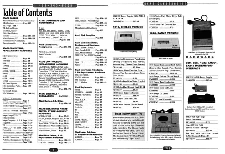 Katalog Best Electronics to dla fana Atari prawdziwa skarbnica wiedzy. Źródło: Tom’s Hardware - Minęło 41 lat, a ten sklep dalej dostarcza części do sprzętu legendarnej marki sprzed dekad - wiadomość - 2025-03-17