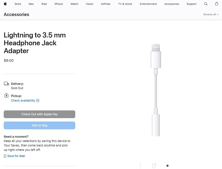 Źródło: Apple - To może być ostatni moment na zakup; Apple chce zakończyć sprzedaż adapterów Lightning - 3.5mm jack - wiadomość - 2024-11-18