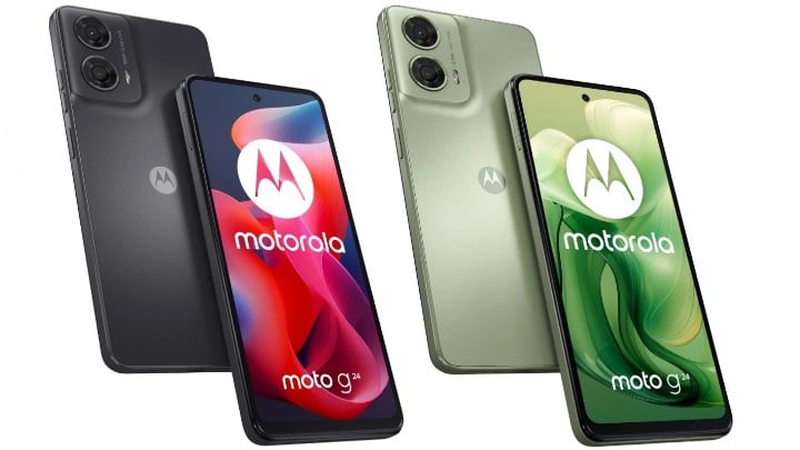 G24 jest nieco droższy, ale wygląda podobnie do G04. Źródło: Motorola / GSMArena - Ten budżetowiec Motoroli zaskoczy Cię Androidem 14 - wiadomość - 2024-01-23