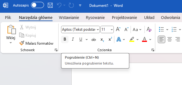 To nie jest widok, jakie się spodziewałem. Źródło: Microsoft Word.