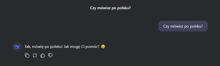 Z DeepSeek możemy porozmawiać w języku polskim. Źródło: własne. - DeepSeek po polsku. Czy jest dostępny? Sprawdzamy - wiadomość - 2025-02-14