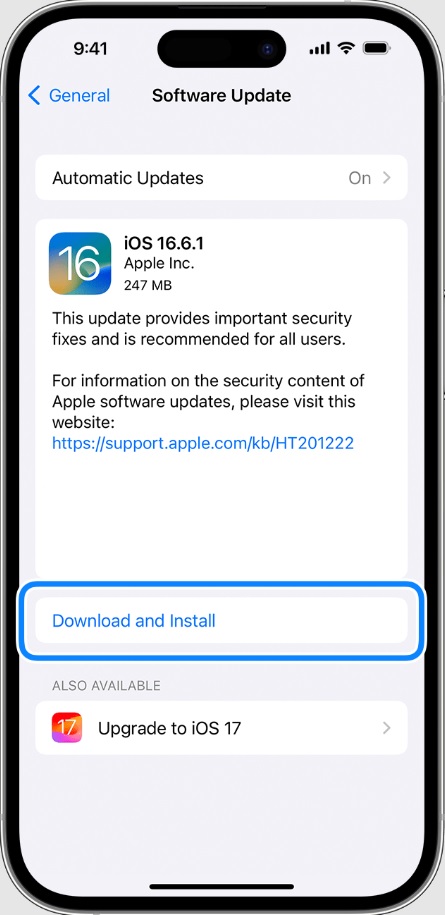 Instalacja aktualizacji iOS wiąże się z kilkoma stuknięciami w ekran. Źródło: Apple.