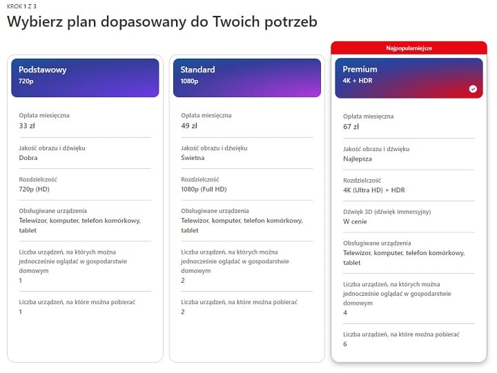 Oficjalny cennik platformy Netflix. Źródło: Netflix.com. - Netflix - cena. Ile kosztują poszczególne abonamenty? - wiadomość - 2024-09-25