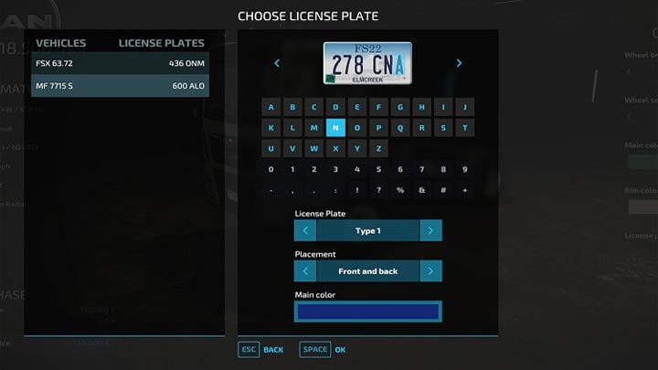 Farming Simulator 22 mod License Plate Manager v.1.0.0.1