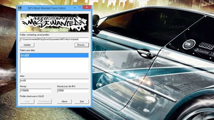 nfs most wanted pc hack
